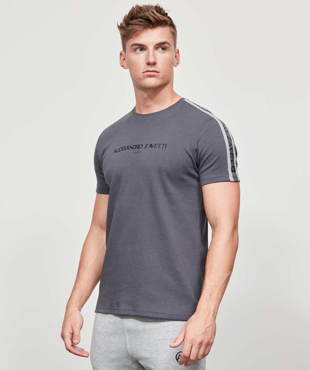 Alessandro Zavetti Gerrardo Tape T-Shirt | Grey | Zavetti