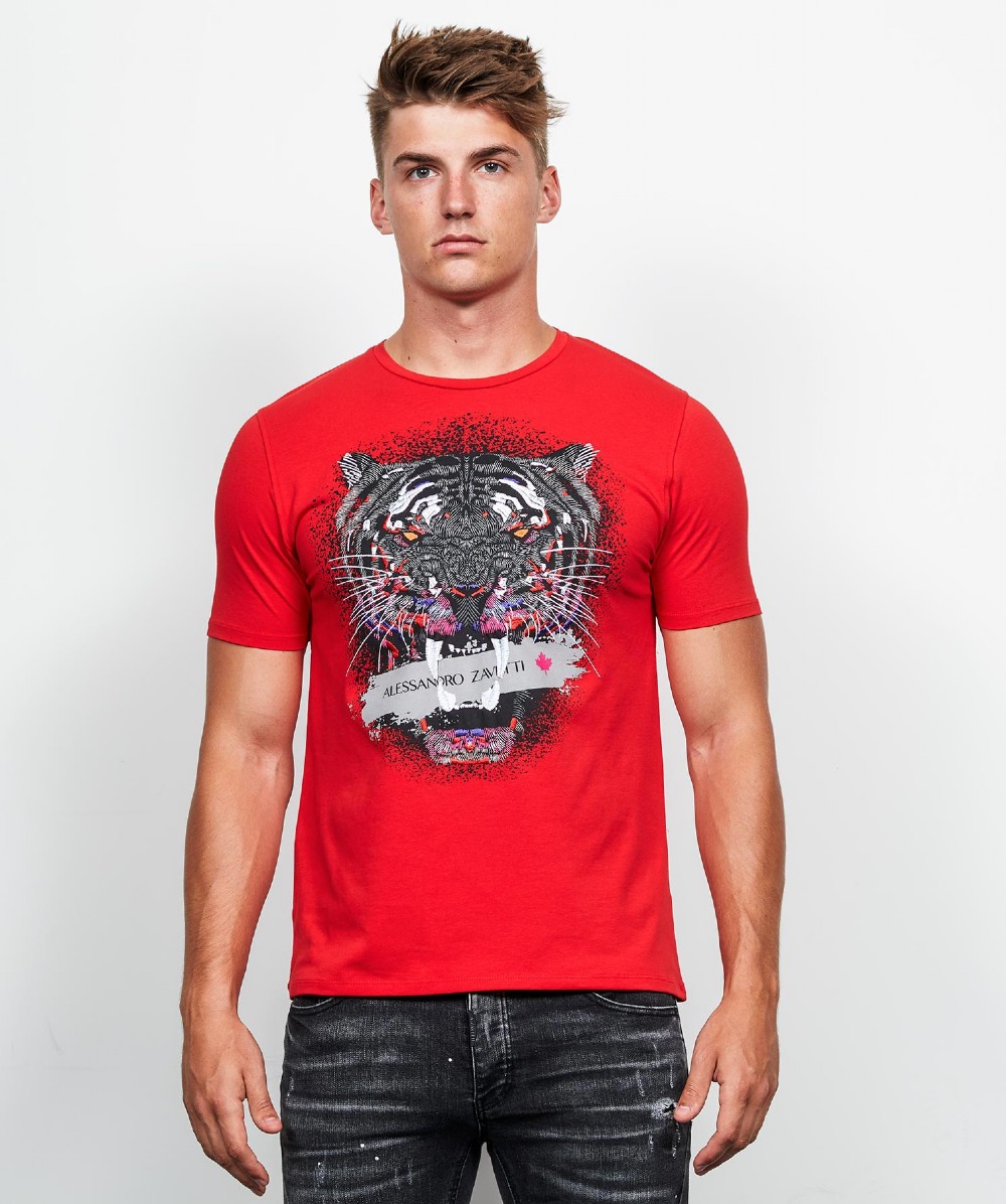 Alessandro Zavetti Savaged Tape T-Shirt | Red | Zavetti