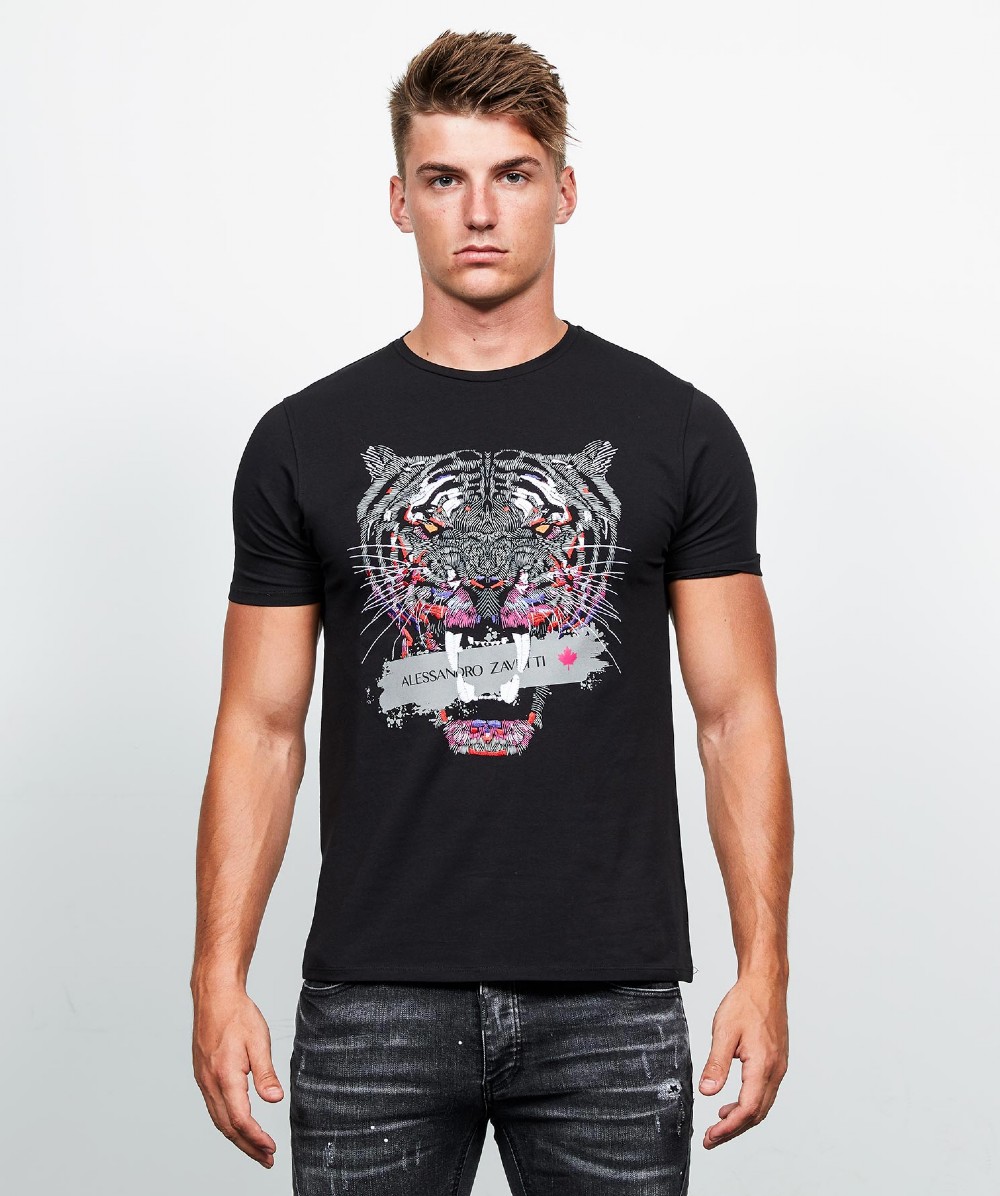 Alessandro Zavetti Loungewear Savaged Tape T-Shirt | Black | Zavetti
