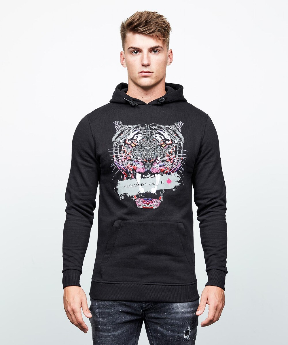 repeat tape fleece overhead hoodie