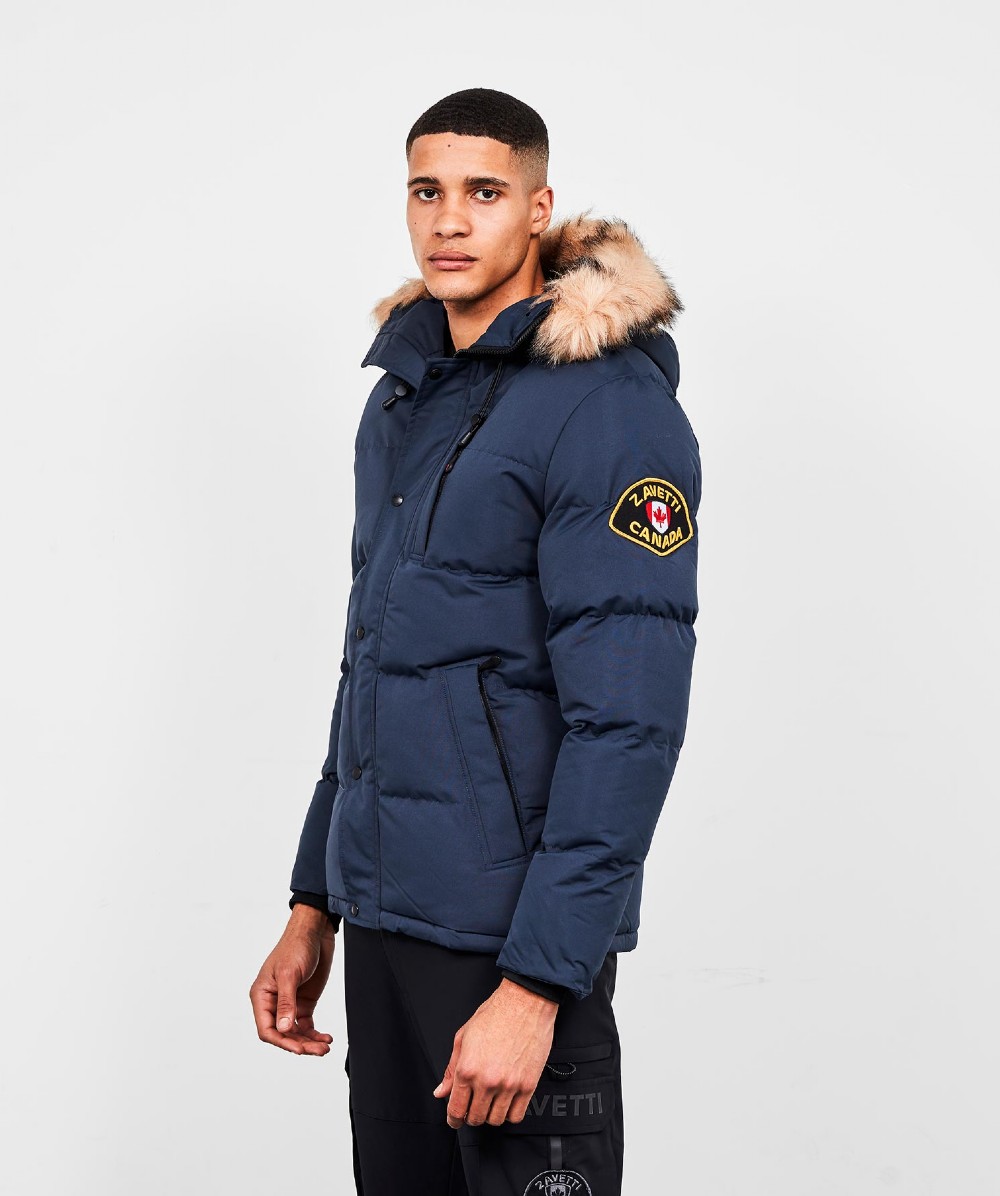 Zavetti Canada Oshawa Puffer Parka Jacket NAVY Zavetti