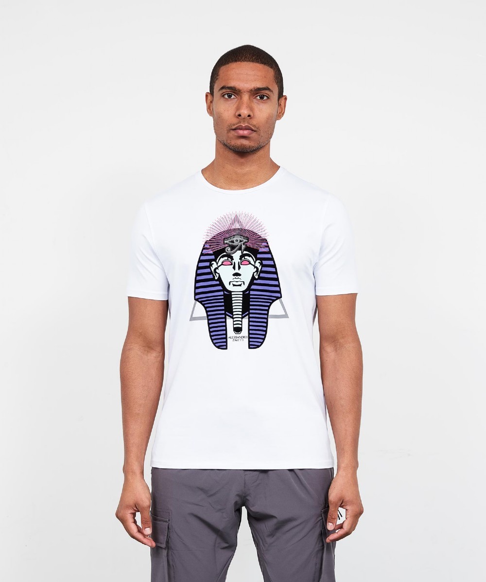 Alessandro Zavetti Pharaoh T-Shirt | White / Purple | Zavetti