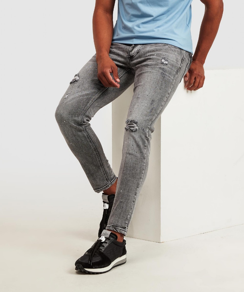 Alessandro Zavetti Renzardo Slim Jean | Grey Black Wash | Zavetti