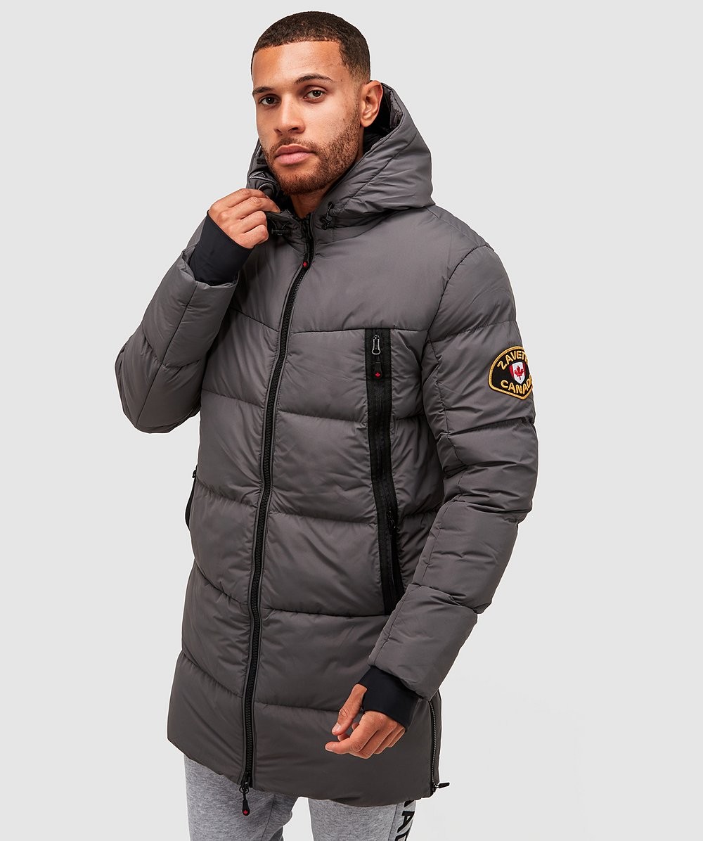 Zavetti Canada Talvino 2.0 Longline Puffer Jacket | Grey | Zavetti