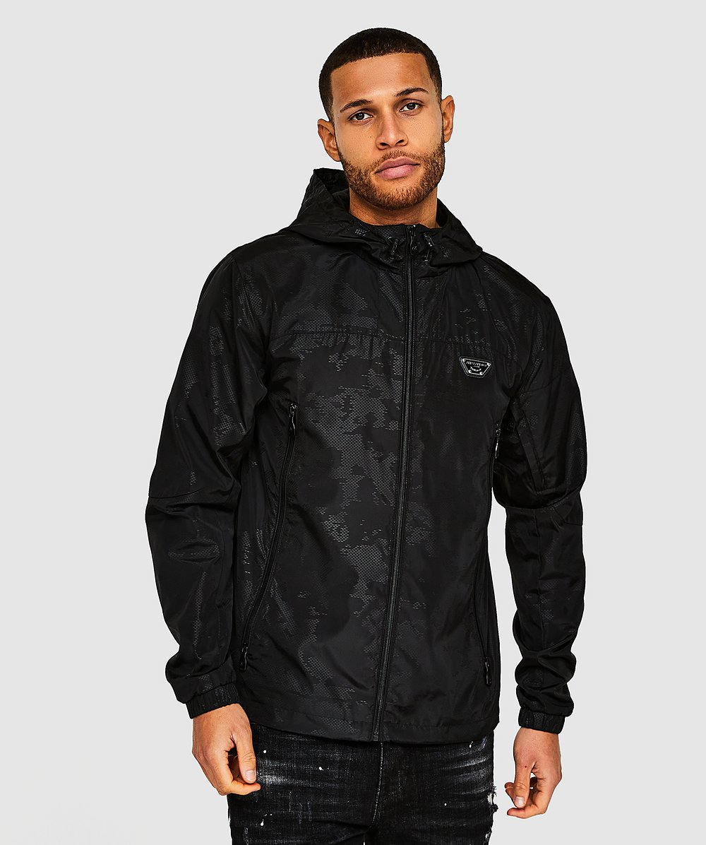 Alessandro Zavetti Evani AOP Camo Windbreaker Jet Black Zavetti