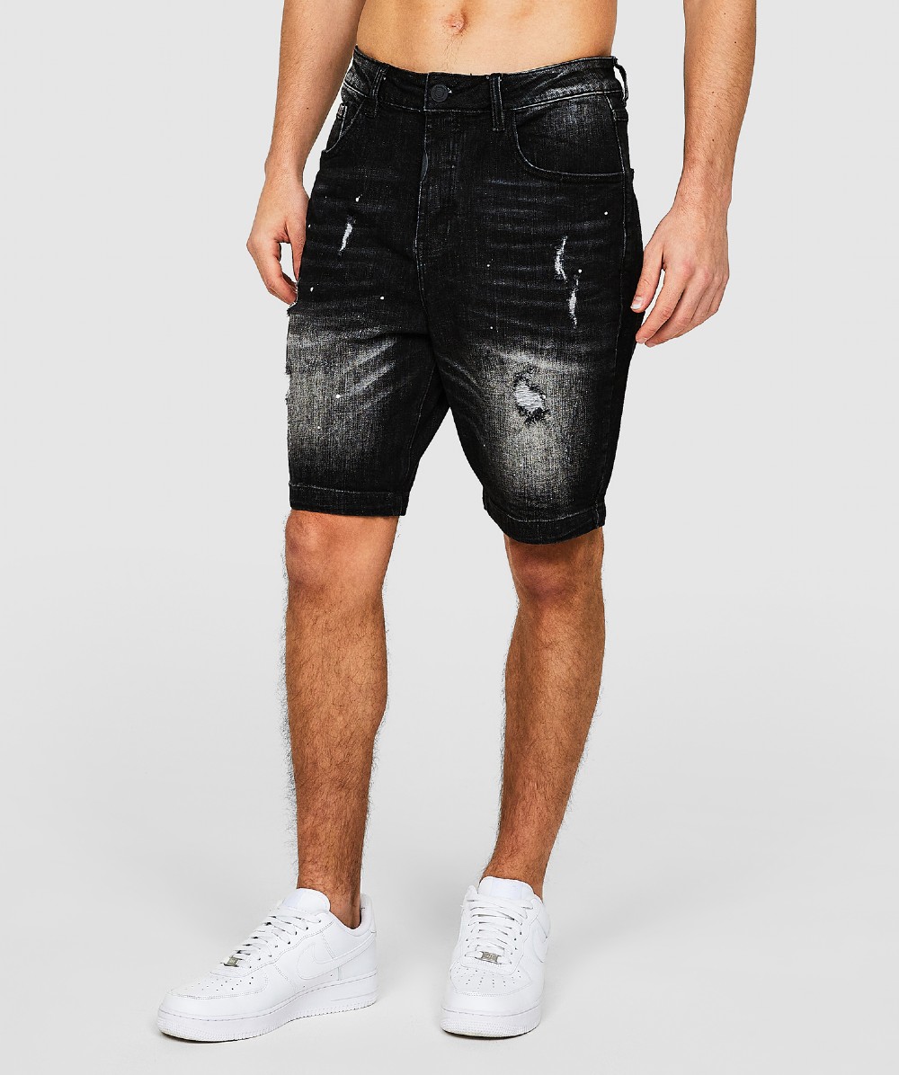 Leonelli Slim Denim Short | Black | Zavetti