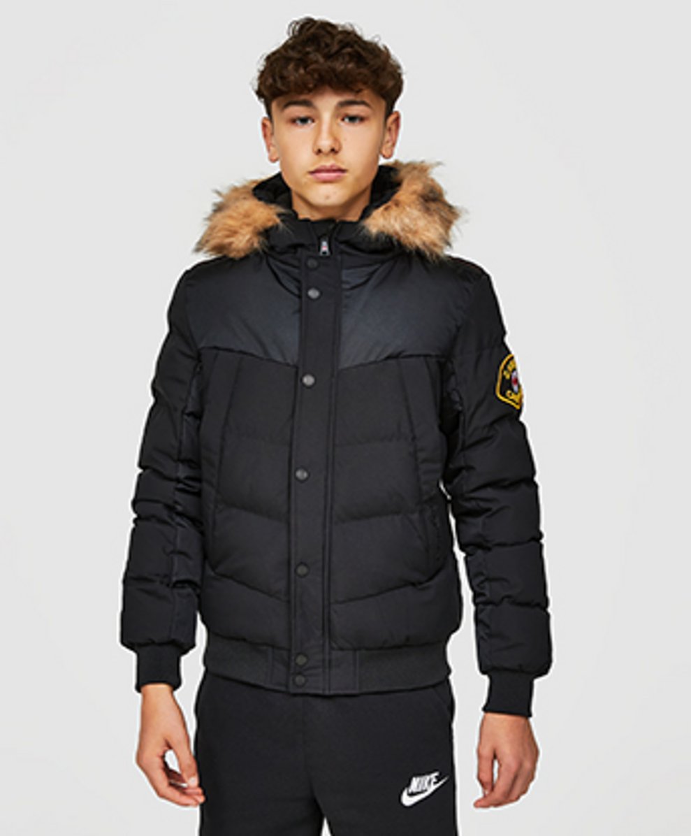 Spring Offer Junior Garbantini Bomber Parka Jacket | Jet Black | Zavetti