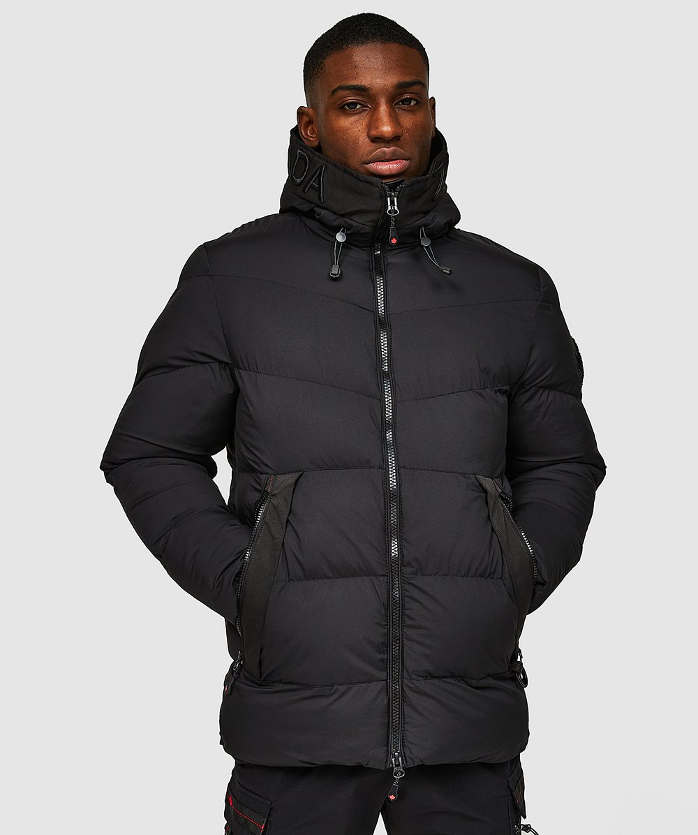 Autumn Essentials Collection Zeoti Puffer Parka Jacket | Black | Zavetti