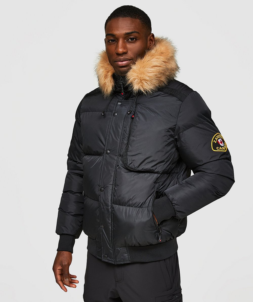 Zavetti Canada Mozzini Bomber Parka Jacket | Jet Black | Zavetti