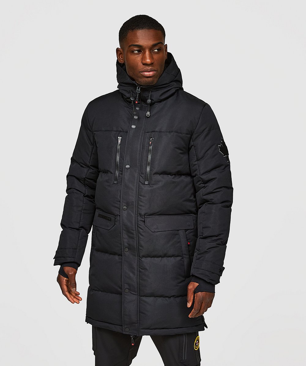 Spring Offer Rumarzo Longline Puffer Parka Jacket | Jet Black | Zavetti