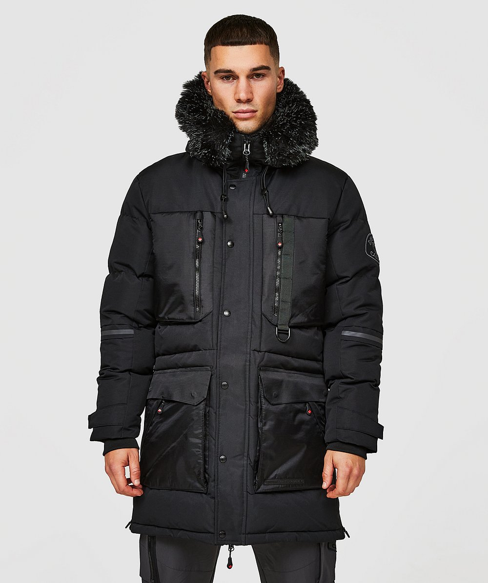 Spring Offer Thelicci Puffer Parka Jacket | Jet Black | Zavetti