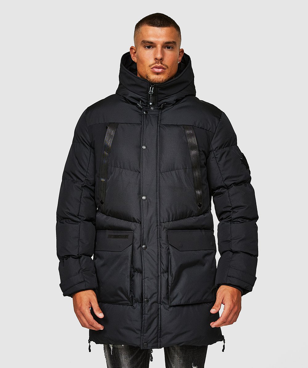 Autumn Essentials Collection Everno Longline Puffer Parka Jacket | Jet ...