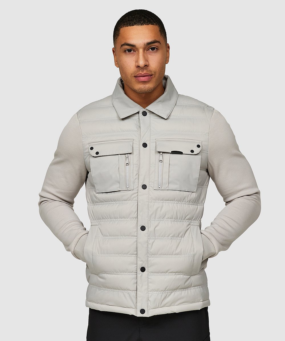 Spring Offer Soriano Quilted Hybrid Overshirt | Stone | Zavetti