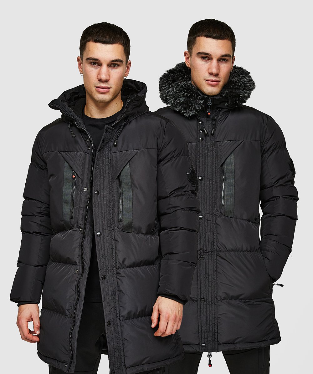 Zavetti Canada Taillio Long Puffer Jacket | Jet Black | Zavetti