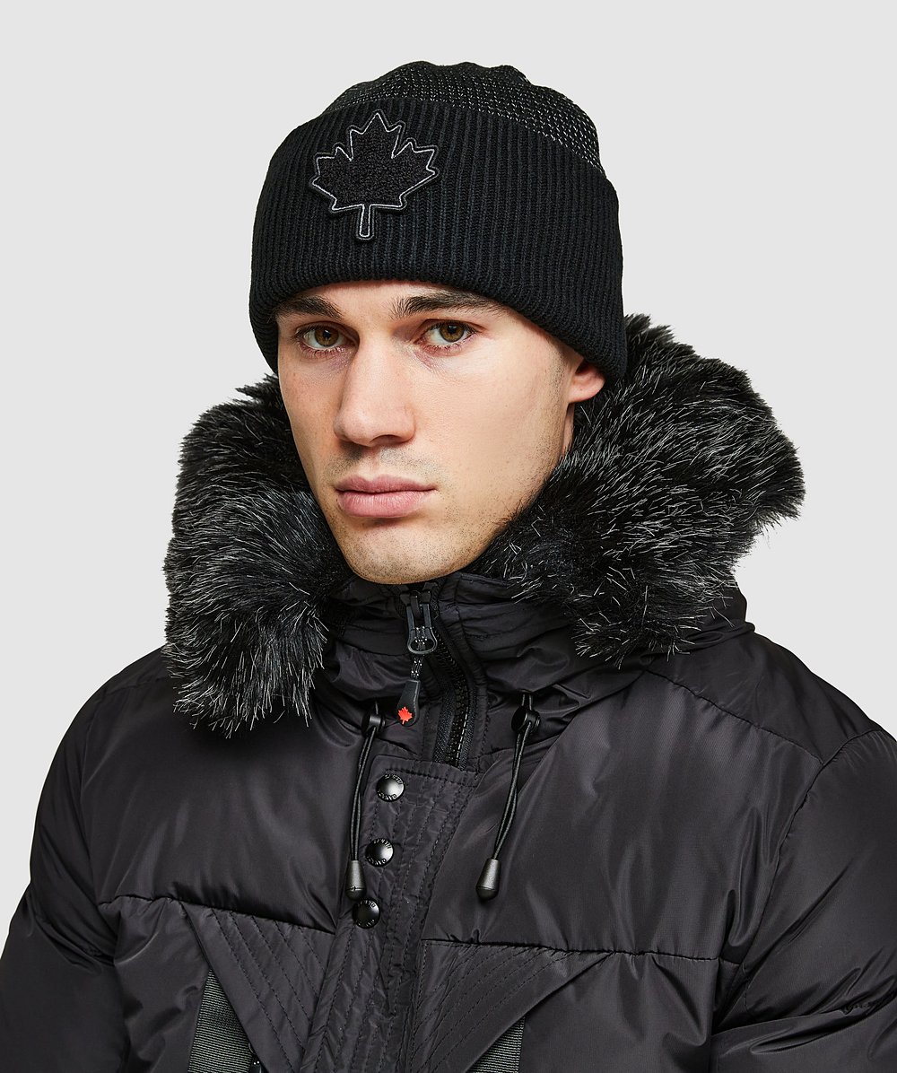 Zavetti Canada Vatirro Knitted Beanie Hat | Jet Black | Zavetti