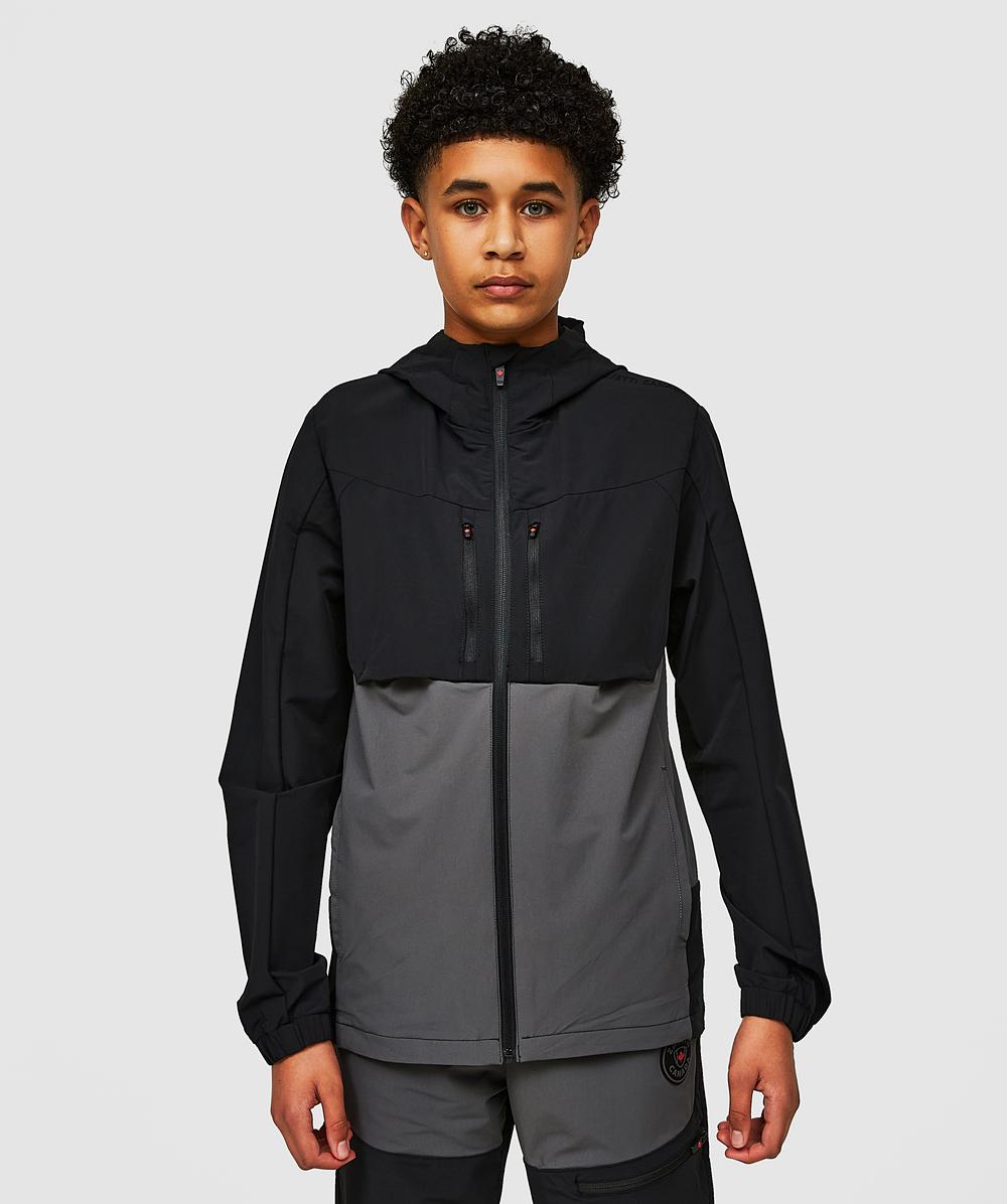 Zavetti Canada Junior Vosso Woven Zip Through Hoodie | Jet Black