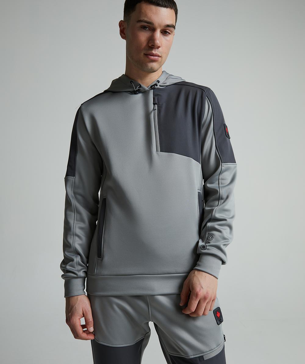 イ・マナ Zavetti Canada Arenza Overhead Hoodie | Sharkskin / Asphalt | Zavetti