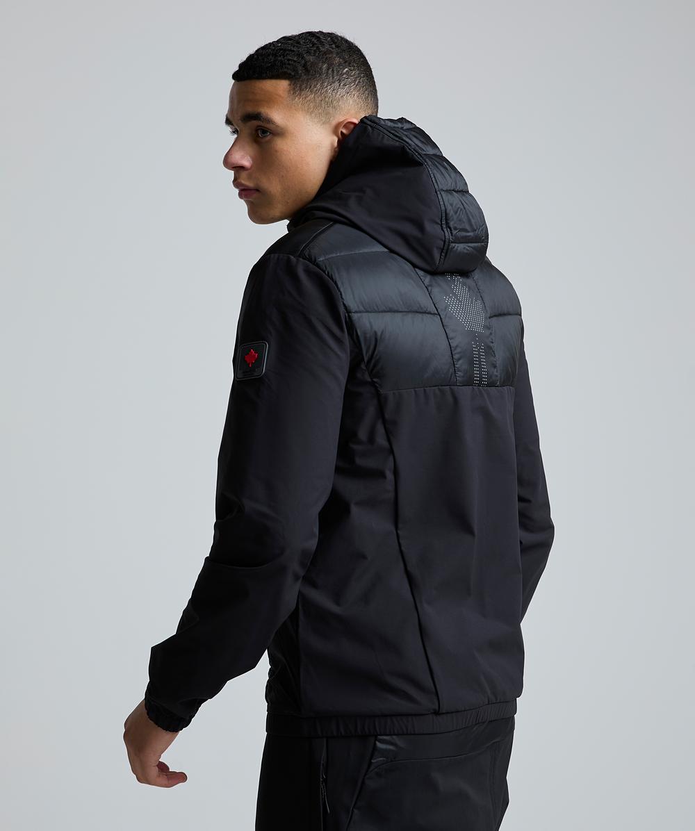 Zavetti Canada Arosio Hybrid Full Zip Hoodie | Jet Black | Zavetti