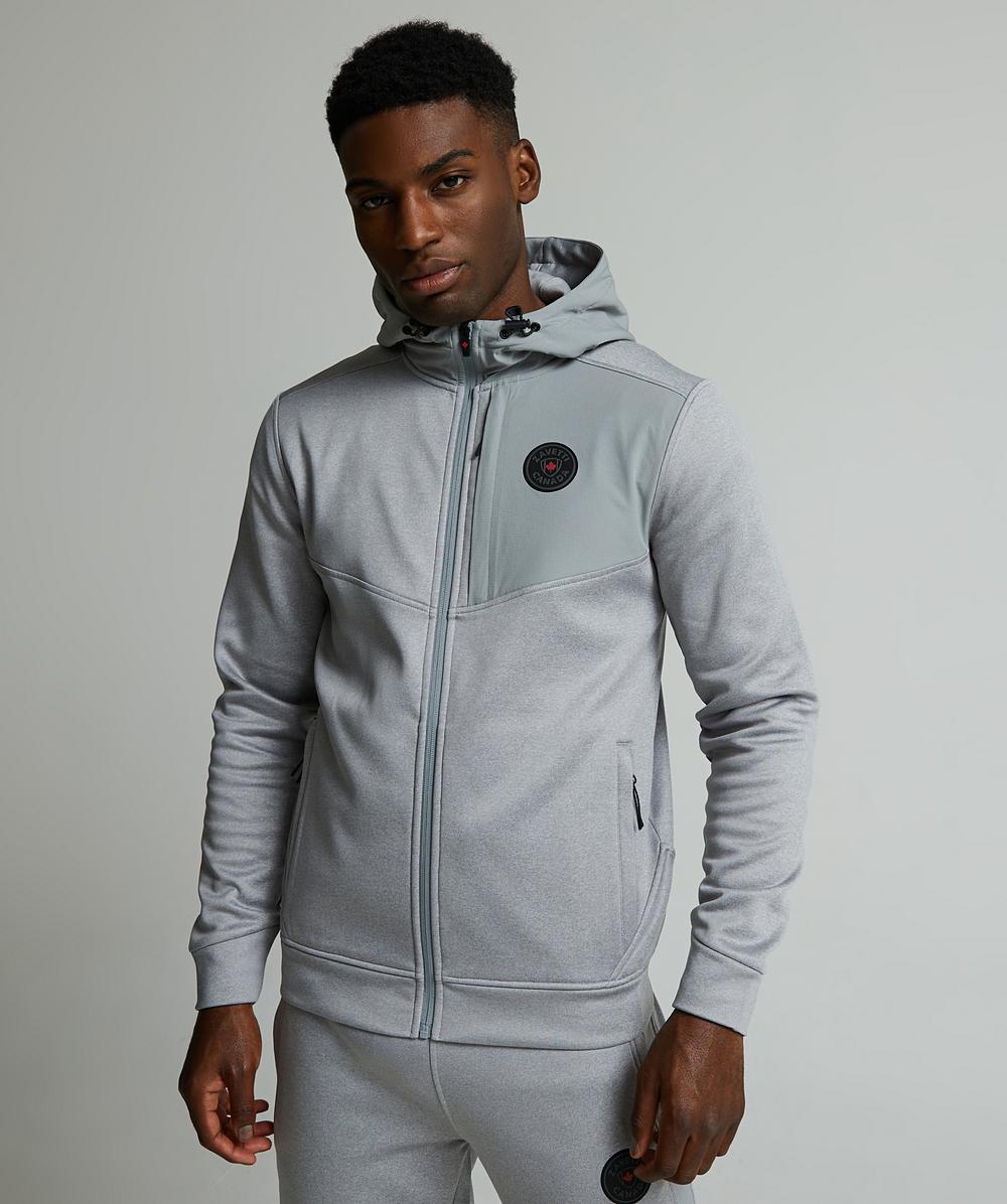 Zavetti Canada Ronia Full Zip Poly Hoodie | Grey Marl / Monument