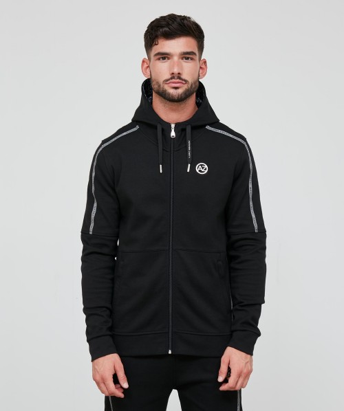 Alessandro Zavetti Hisidro Poly Tape Overhead Hooded Top | Grey Marl ...