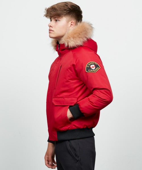 abelli tech fur hooded bomber jacket