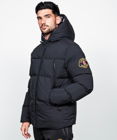 mens full zip hooded puffer jacket