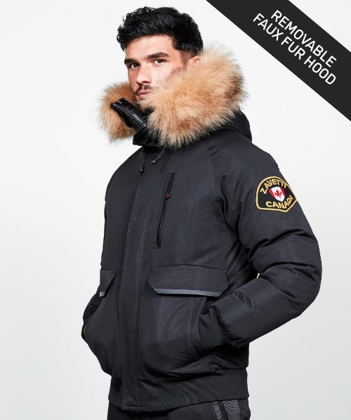 Zavetti Canada Fur Hood Coat On, Zavetti Canada Fur Coat