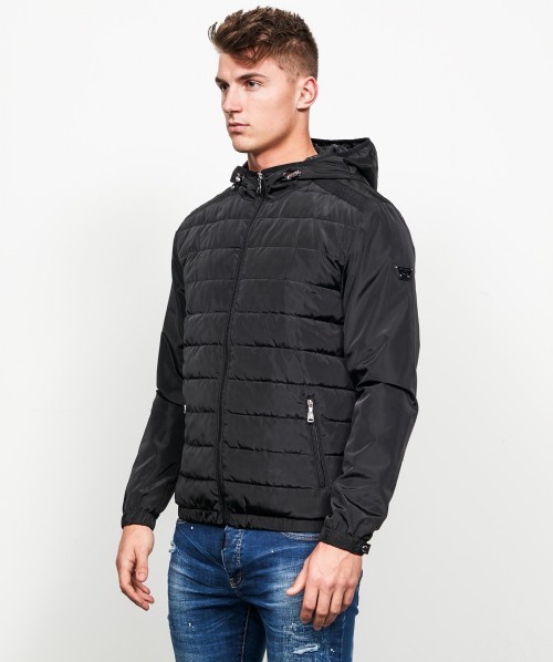 Alessandro Zavetti Tessini AOP Full Zip Puffer Jacket | Black | Zavetti