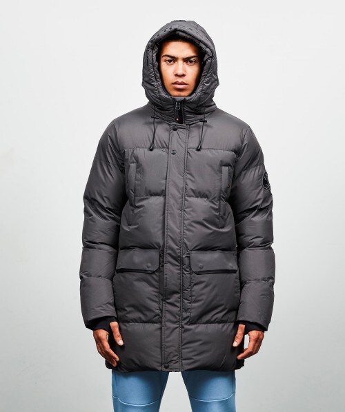 longline down jacket men's