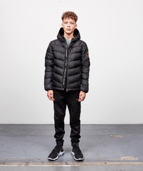 Zavetti Canada Junior Oshawa Puffer Parka Jacket Grey Zavetti