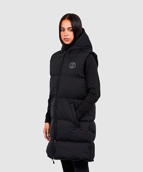 Zavetti Canada Womens Salvino 2 Longline Gilet BLACK Zavetti