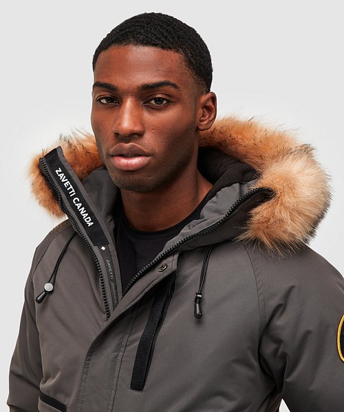 abelli tech fur hooded bomber jacket