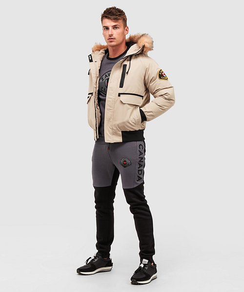 Zavetti Canada Abelli 2.0 Hooded Bomber Jacket Stone Zavetti