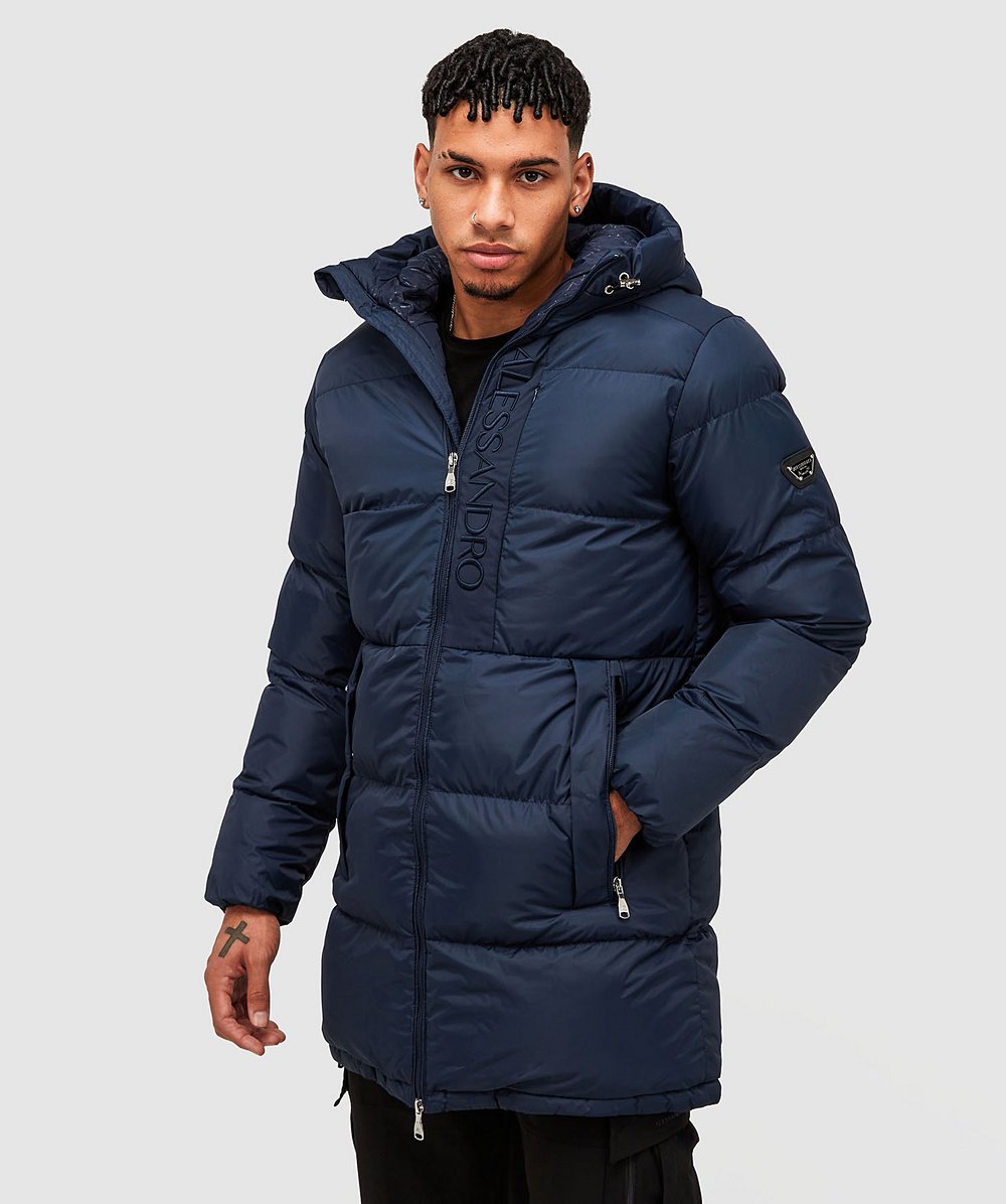 Alessandro Zavetti Torno Longline Puffer Jacket Navy Zavetti