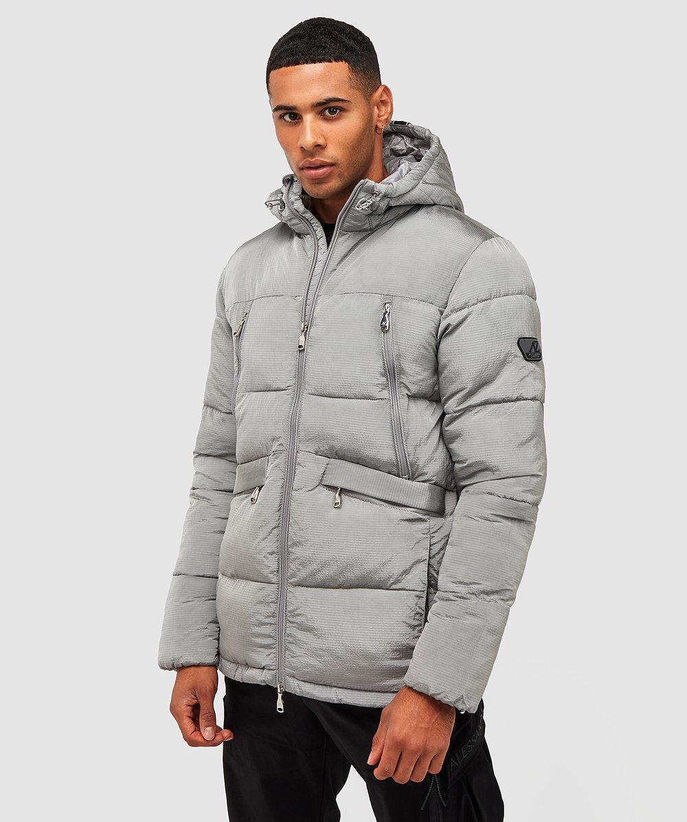 Alessandro Zavetti Minivo Ripstop Puffer Jacket, Pebble Grey