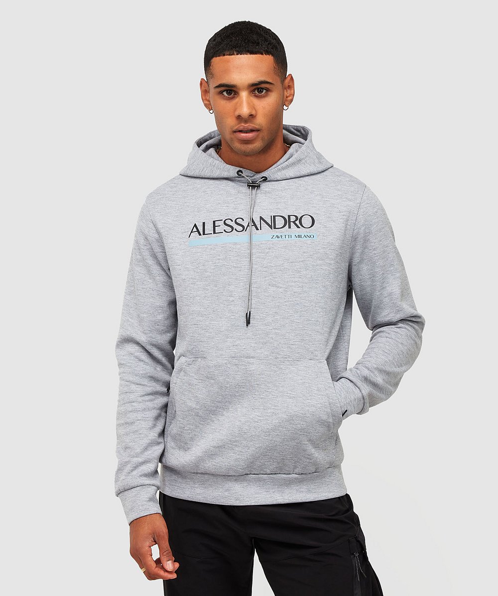 Alessandro Zavetti Mersoni 2.0 Overhead Hoodie | Grey Marl / Sky | Zavetti