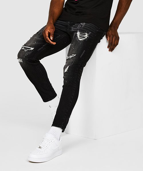 Slim Fit Men Ripped Denim Jeans, Black at Rs 750/piece in Ahmedabad | ID:  2850506434148