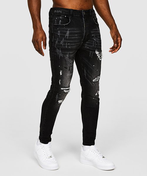 Griporini Black Wash Slim Carrot Denim Jean