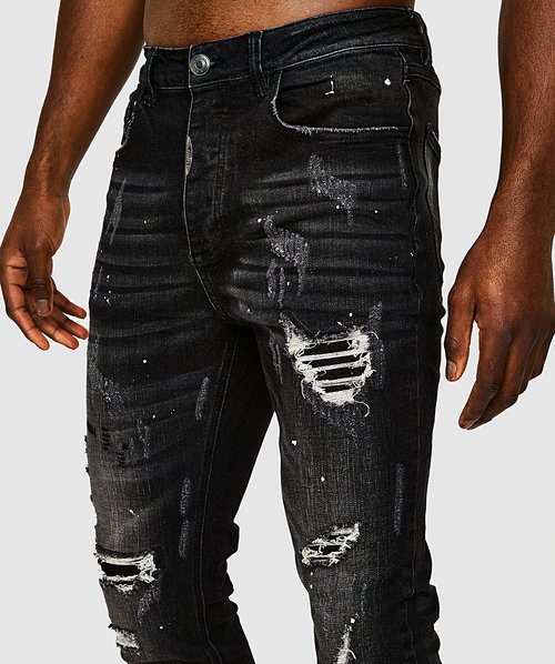Griporini Black Wash Slim Carrot Denim Jean