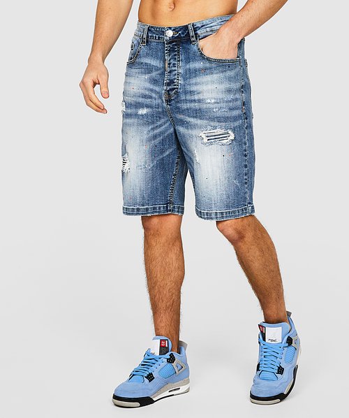 Cellino Blue Slim Denim Short