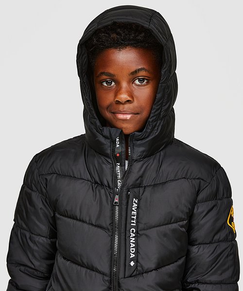 Junior black puffer jacket sales