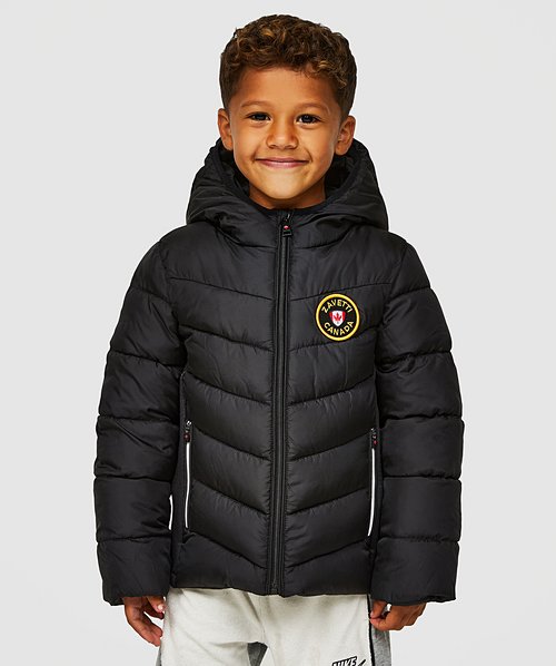 Boys black puffa coat sales