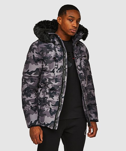 Autumn Essentials Collection Coshawa 2.0 Puffer Parka Jacket, Grey Camo