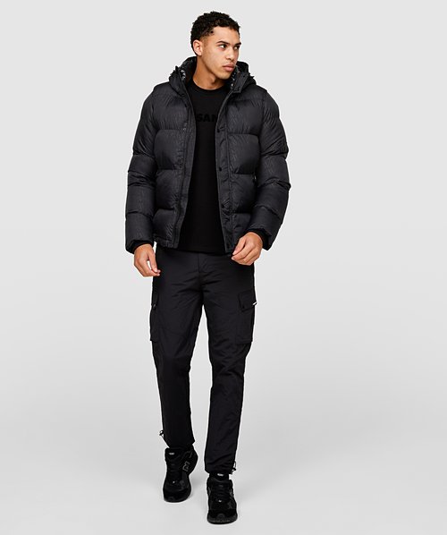 Alessandro Zavetti Dellucci 2 in 1 AOP Puffer Jacket | Jet Black