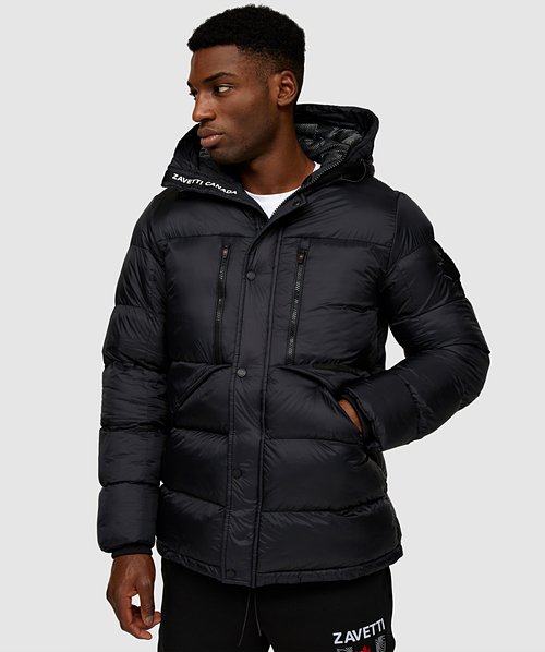 Zavetti Canada Eremo Puffer Parka Jacket Jet Black Zavetti