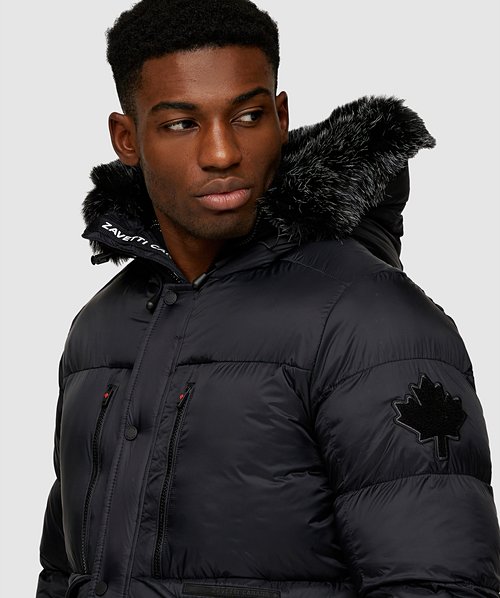 Zavetti Canada Eremo Puffer Parka Jacket Jet Black Zavetti