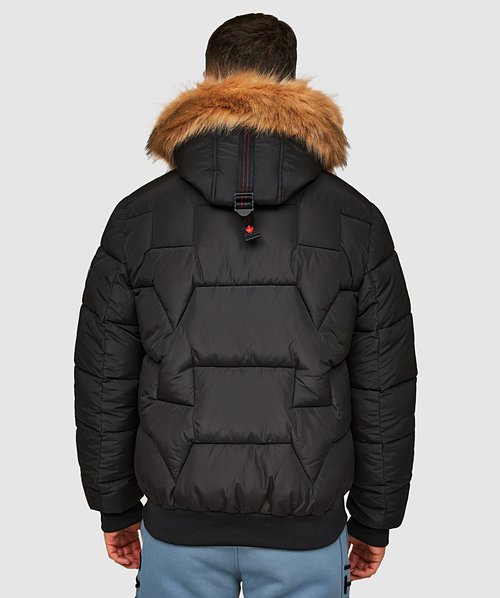 Puffer Jacket Bomber Jacket Fur Hood Mens Zavetti Canada Orenza