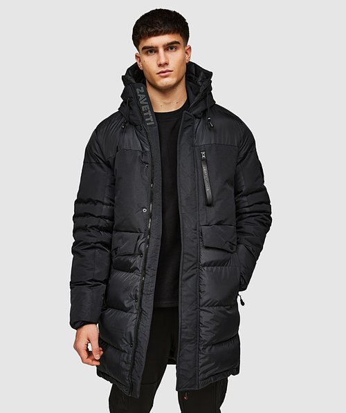 Zavetti Canada Sarillon Longline Puffer Parka Jacket Jet