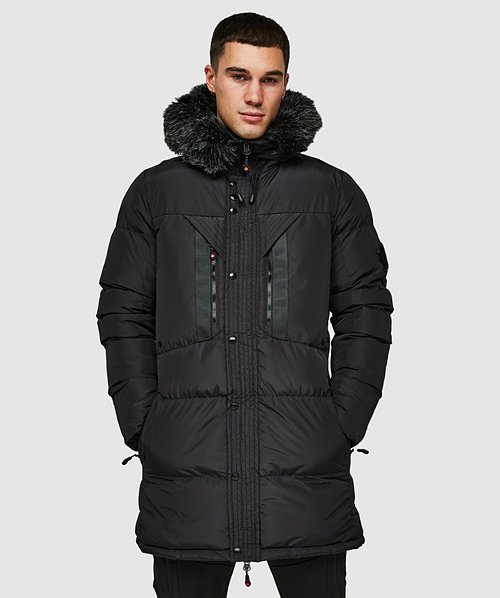 Zavetti Canada Taillio Long Puffer Jacket Jet Black Zavetti