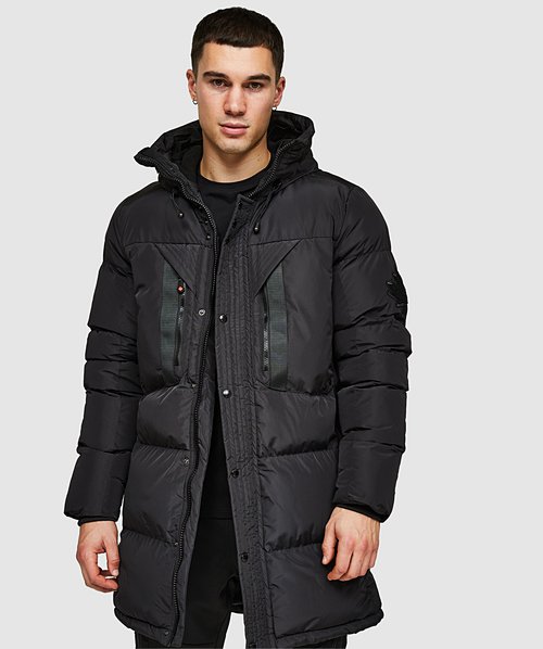 Zavetti Canada Taillio Long Puffer Jacket Jet Black Zavetti